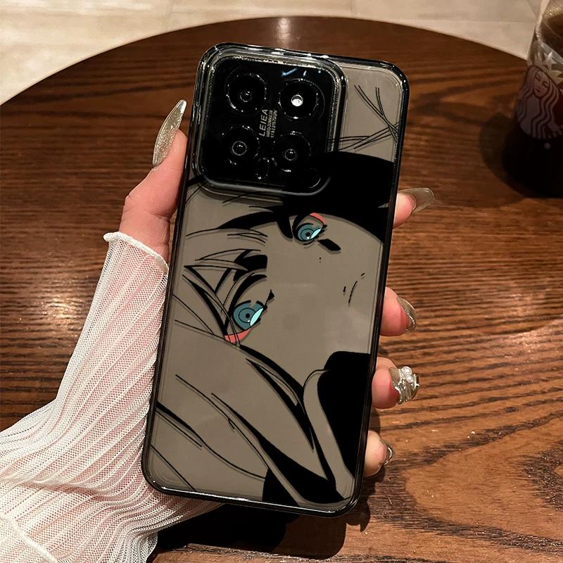 Аниме Манга Глаза Лайн-арт ТПУ Чехол для Телефона Для IPhone 15 14 13 Pro Max и Samsung Galaxy S24 S23 Ultra, Прозрачный Ударопрочный Защитный Чехол