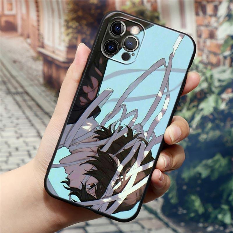 Чехол для телефона с рисунком аниме Bungou Stray Dogs Dazai Osamu для iPhone14 13 12 11 Pro Max 8 7 SE XR XS Plus, черный мягкий силиконовый чехол