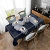 1pc Tablecover, Black and White Wing Pattern Rectangular Multicolor Printed Tablecloth, Suitable for Coffee Tables and Dining Tables, Right-Angled, Fo