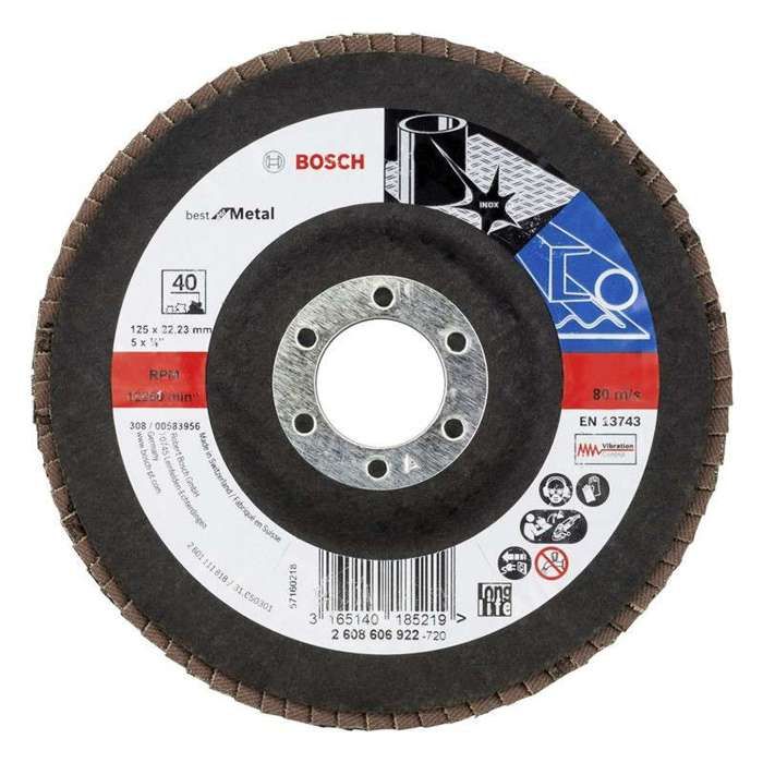 BOSCH Disque à lamelles - Plateau diamètre 125 mm - Grain 120