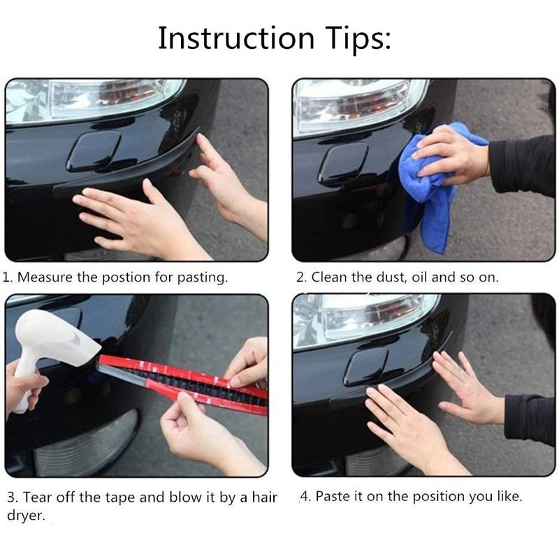 4 шт., защитная полоса для автомобильного бампера, угловая защита, полоски, защита от царапин, лезвие для предотвращения столкновений, авто