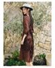 Jiuzi Anna Kou Lady Art Style Reduced Age Silk Printed A-Type Dress