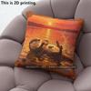 Cute Otter Printed Square Throw Pillow Cases Pattern Cushion Cover Suitable For Sofa Bedroom Car Pillow Cover