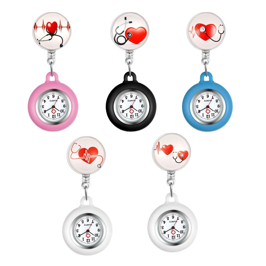 Lancardo Nurse Nurse Pocket Pocket Nursery Pink Watch, Watch, Watch, Watch, Силикон, Съемный, Растягивающийся, Мужской, Женский, Милый, Сердце, Учитель,