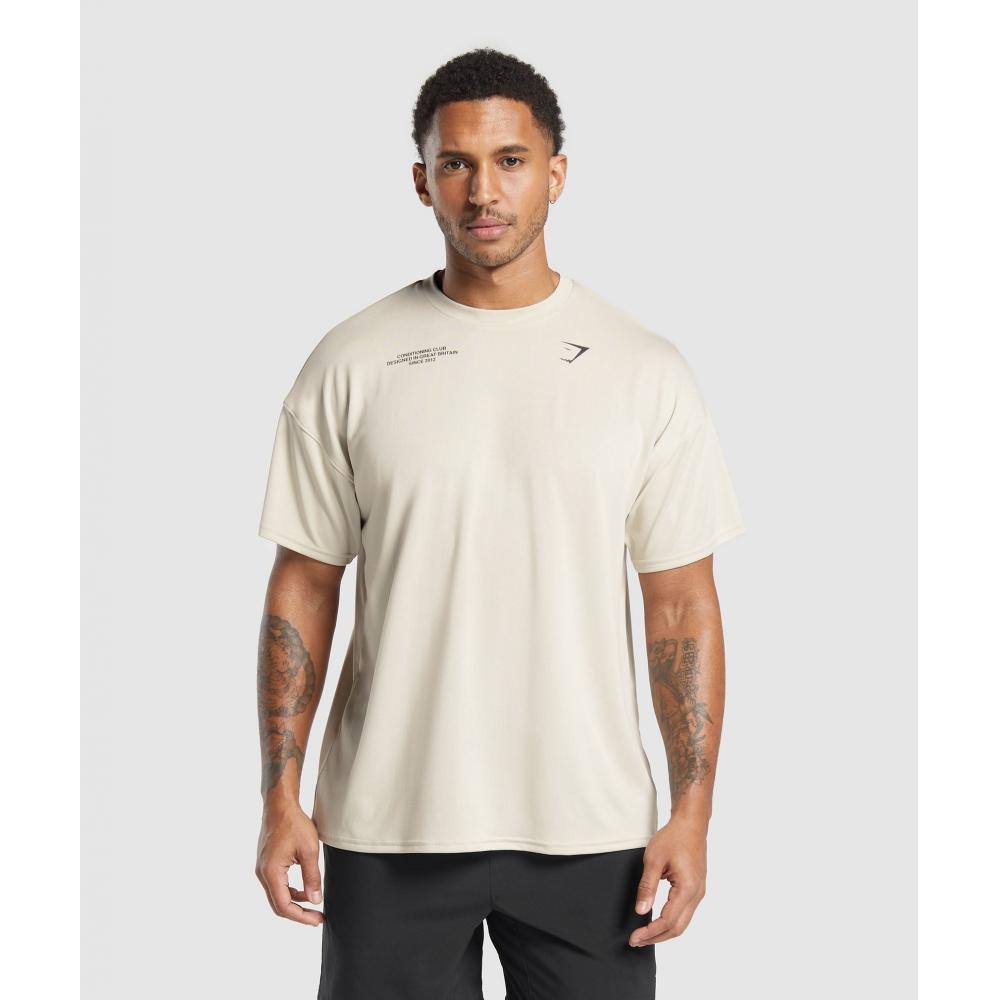 Gymshark Футболка CondiTioning Club Oversize, цвет серый, галечный A2b5y Gb7p