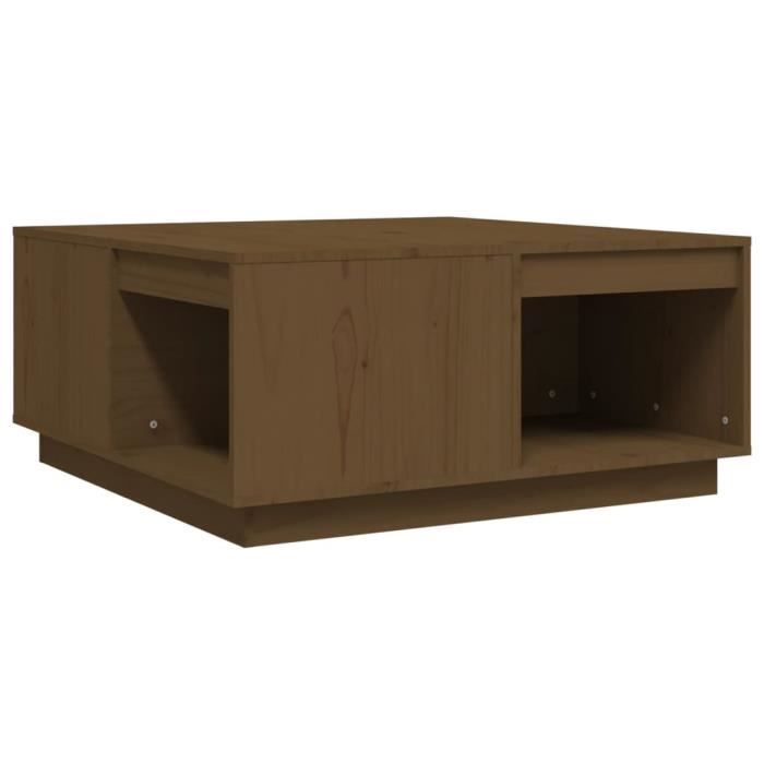 814527 vidaXL Table basse Marron miel 80x81x36,5 cm Bois massif de pin