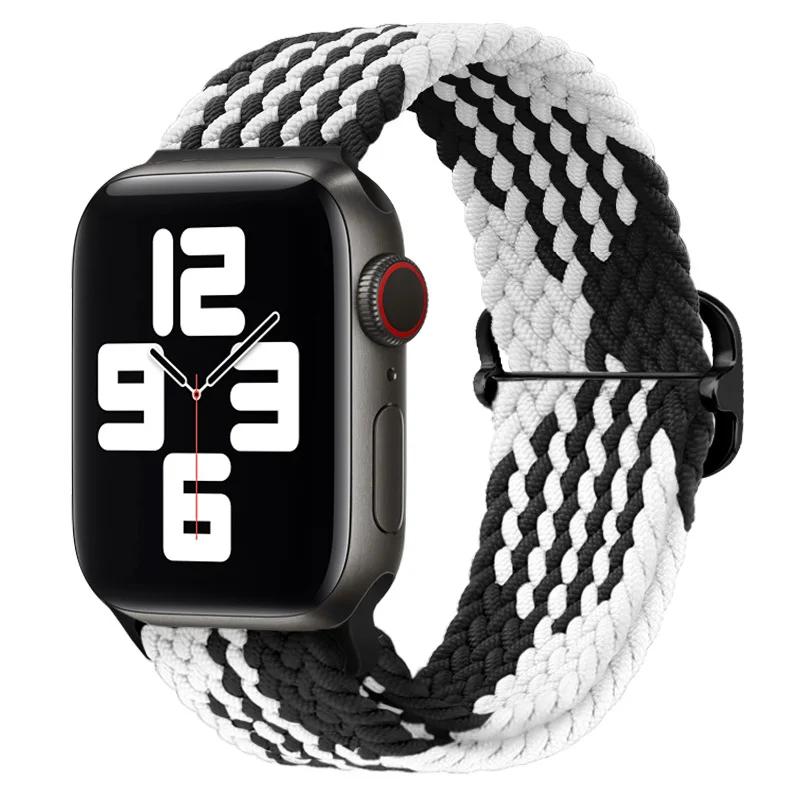 Плетеный браслет Solo Loop для Apple watch Ultra band 40 мм 44 мм 41 мм 38 мм 49 мм 45 мм Эластичный нейлоновый браслет для iWatch series 9 8 7 6 5 4 3 se