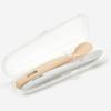 Moyoum Premium Silicone Baby Food Spoons (2 Types) + Case Set, Beige, Gray, 1 Set, Korean Popular Tableware