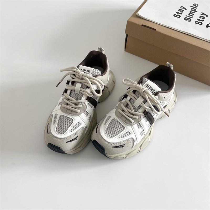 Серые универсальные туфли для папы на маленькой платформе, женские, новинка 2025 года, легкие, увеличивающие рост, повседневные спортивные туфли