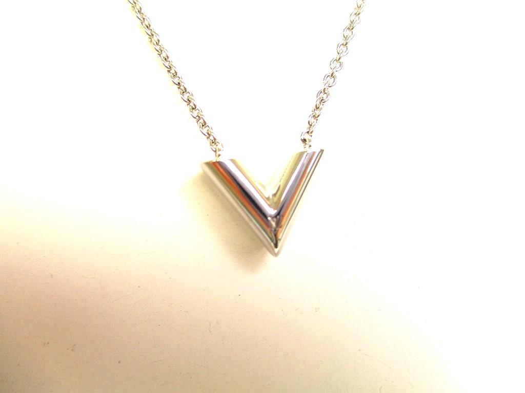 Подлинное серебряное колье LOUIS VUITTON Essential V Chain Necklace #a158 Отремонтировано продавцом