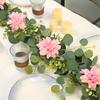 Artificial Eucalyptus Garland with Flowers Faux Floral Greenery Garland for Wedding Table Centerpiece Party Ceremony Backdrop Arch Decor