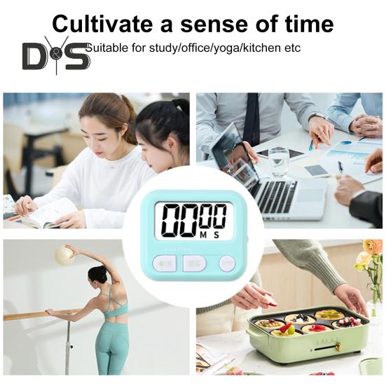 Kitchen Baking Timer Large Screen Button Control with Strong Magnetic Stand Loud Alarm Countdown Stopwatch