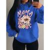 Мама Люблю Тебя Толстовки с Красивым Цветочным Узором Женская Повседневная Одежда в Стиле Комиксов Харадзюку Y2K Худи Осенний Флис Женская