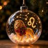 Decorative Spheres for Home Lighted Zodiac Christmas Ornament, Glowing Sign Ball with Warm LED, Acrylic Xmas Balls Party 3D Clear Hanging Pendant Tree