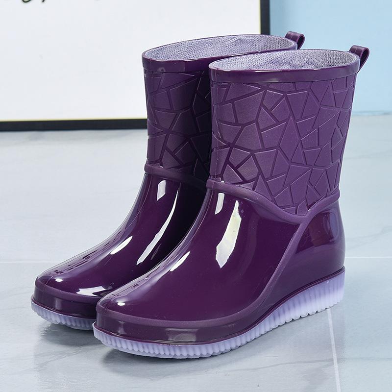 Мода 2024Botas De Lluvia Para Mujer Уличные женские резиновые сапоги из износостойкого пластика ПВХ Обувь для кухни Водонепроницаемая обувь, все сезоны