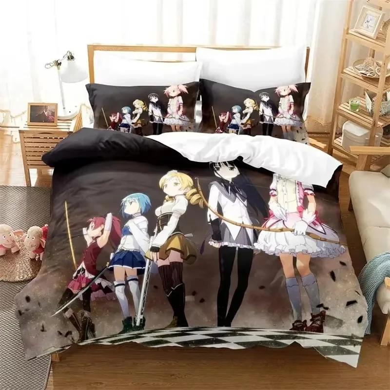 3D Принт Аниме Puella Magi Madoka Magica Постельное Белье Мальчики Девочки Полуторный Королевский Кинг Сайз Пододеяльник Наволочка Кровать Мальчики Взрослый