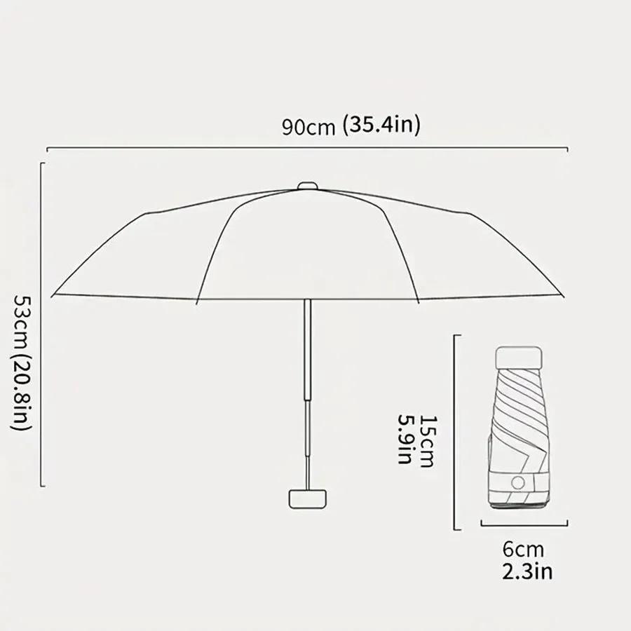 One Super Light Portable Small Folding Umbrella, with Box, Manual Opening, 5-fold Portable Sunshade, Fashionable Minimalist