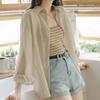 Women's Sunscreen Clothing Thin and Sheer Cardigan for Outerwear In Summer Long-sleeved Shirt Coat Suitable for Petite Women