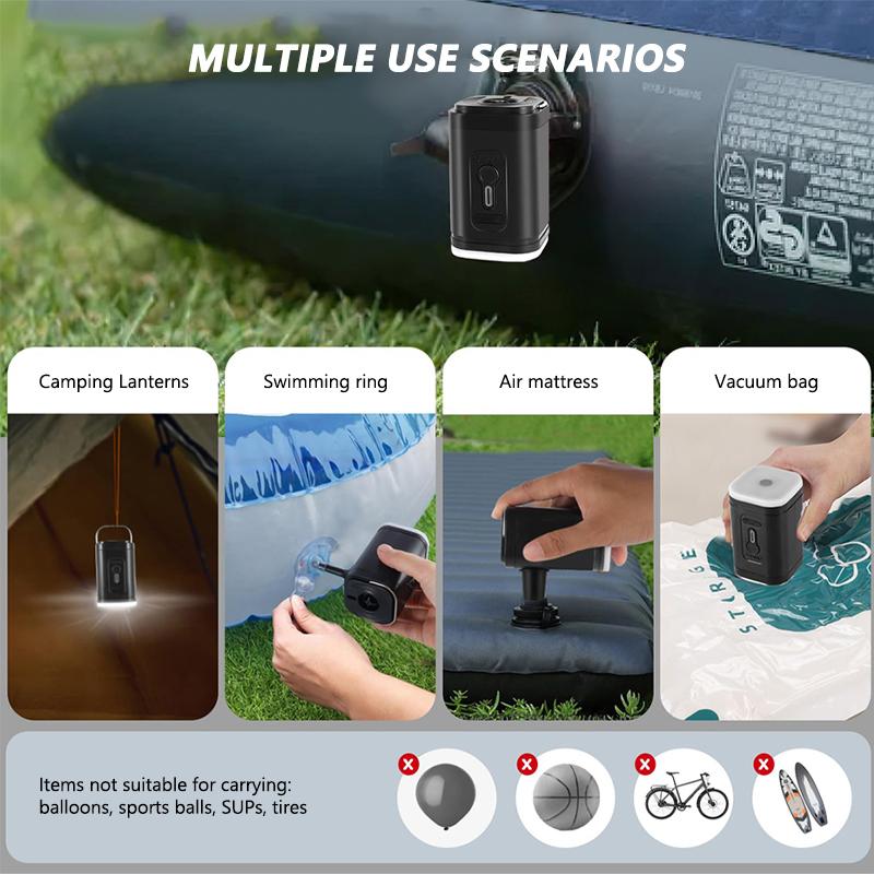 SEAMETAL Перезаряжаемый воздушный насос Портативный беспроводной воздушный компрессор Накачивающие/сдувающие насосы Для надувных подушек Надувных кроватей Лодки Плавательного круга