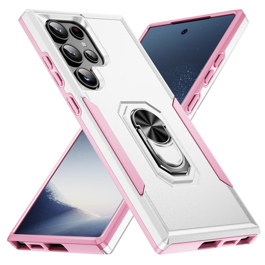 For Samsung Galaxy S24 Ultra Case Military Grade Ring Kickstand PC + TPU Phone Cover