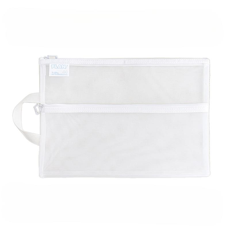 Прозрачная сумка для файлов Нейлоновая сетка на молнии Тестовая бумага Информационная сумка Сумка для хранения файлов Офисная сумка для студентов А5