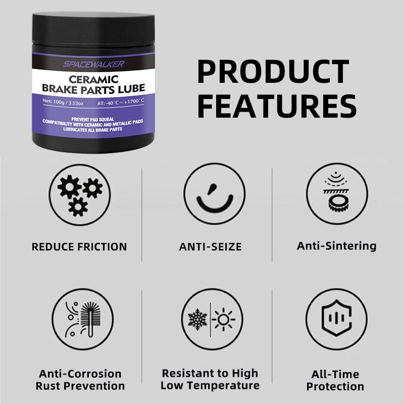 Ceramic Brake Lubricant Gel - High-Performance Reducer, Heavy-Duty Brake System Grease for Motorcycles,, Trucks, - Long-Lasting