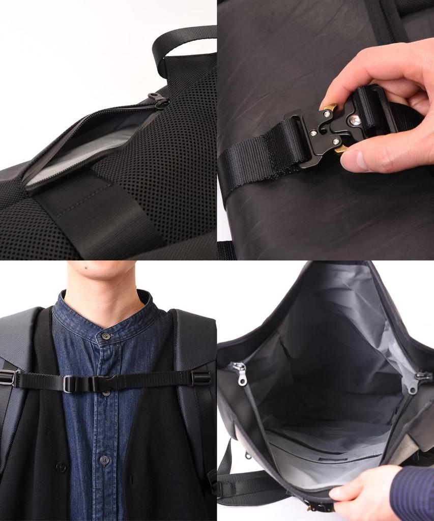 SEAL Designer Backpack 2 Rucksack Waterproof Large Capacity 25 Liter Business Backpack Motorcycle Outdoor Made in Japan Men's PS-234BB