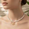 Color Changing Sun Pendant Necklace UV Reactive Gold Plated Beaded Bracelet Set Steel Chain Pastel Colors Cat Eye Choker