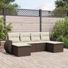 VidaXL Garden Lounge Set with Cushions 6 Pcs, Patio Sofas, Patio Furniture Set, Outdoor Furniture, Brown 3254060