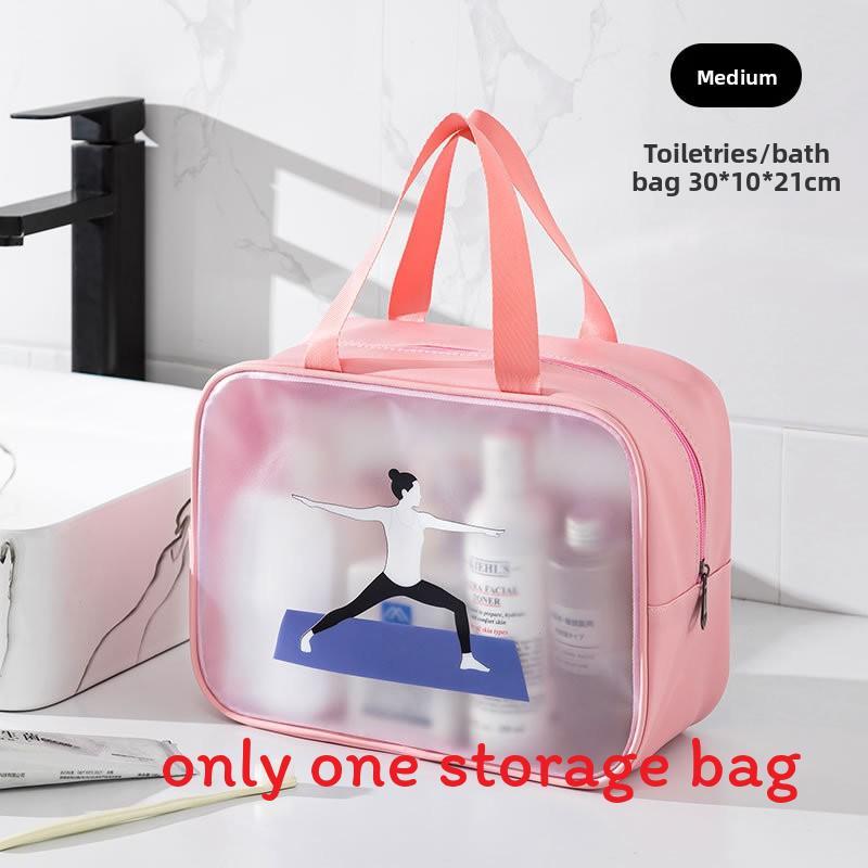 Portable Large Makeup Bag With Waterproof Pvc Material For Travel And Bathroom Storage