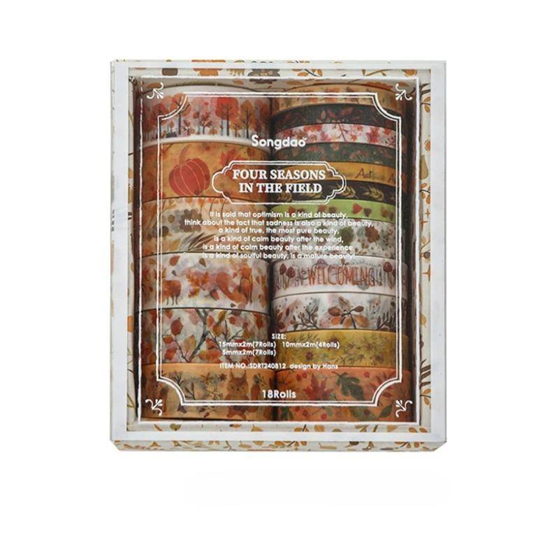Четыре сезона васи-ленты 18 рулонов васи-лента Cinta Adhesiva Decorativa Plants Diary Decoration Scrapbooking Supplies Washitape