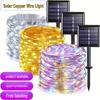 LED Solar Copper Wire String Lights for Outdoor Christmas and Festival Decoration