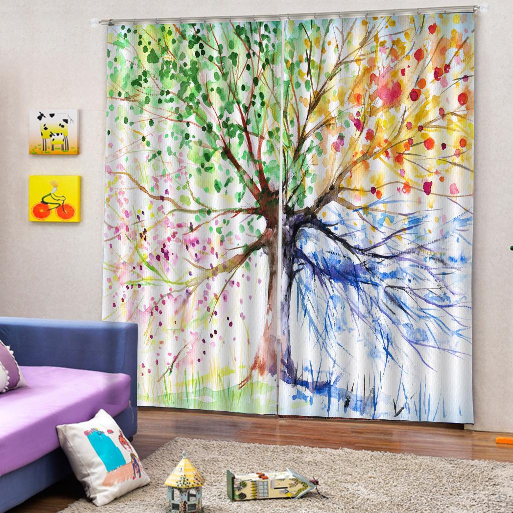 3D шторы 2 панели для декора гостиной спальни, люверс/окно, 65x59 дюймов