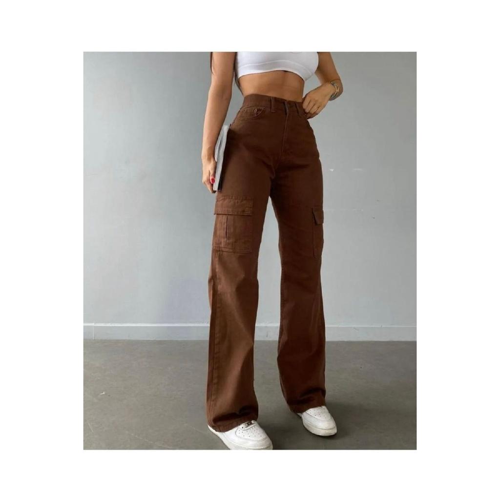 Женские синие свободные широкие джинсы-палаццо большого размера