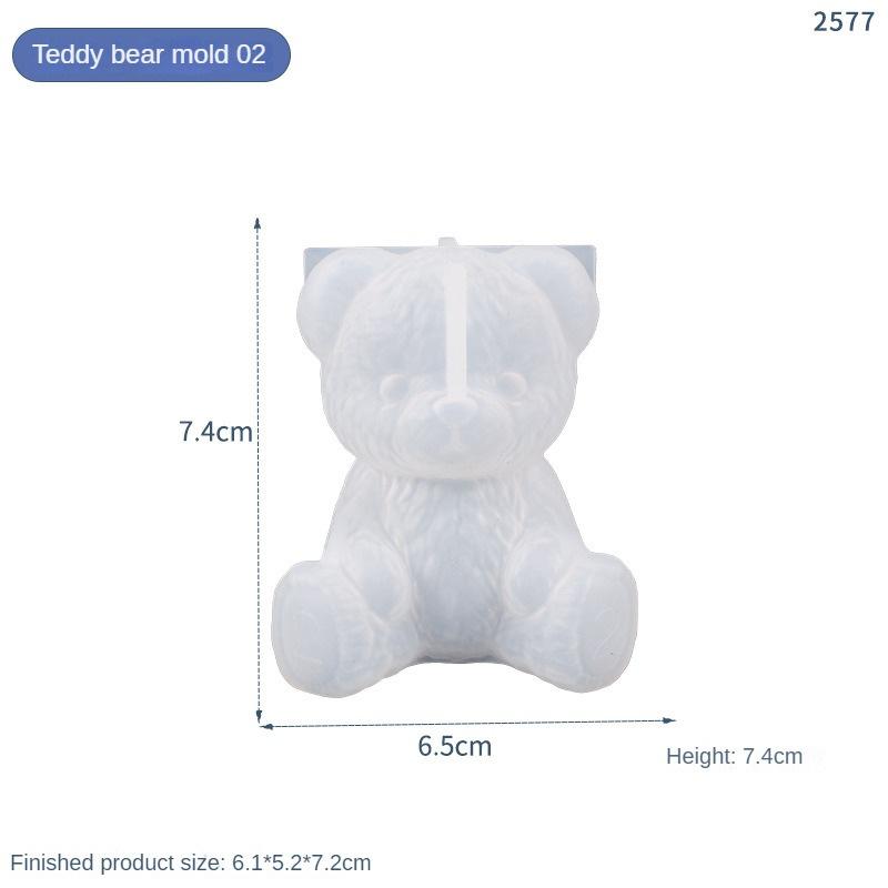 Силиконовая форма для свечи «Сидящий медведь», гипсовая форма для выпечки, ароматерапия, гипсовые украшения, ручная форма для выпечки, гипсовая форма
