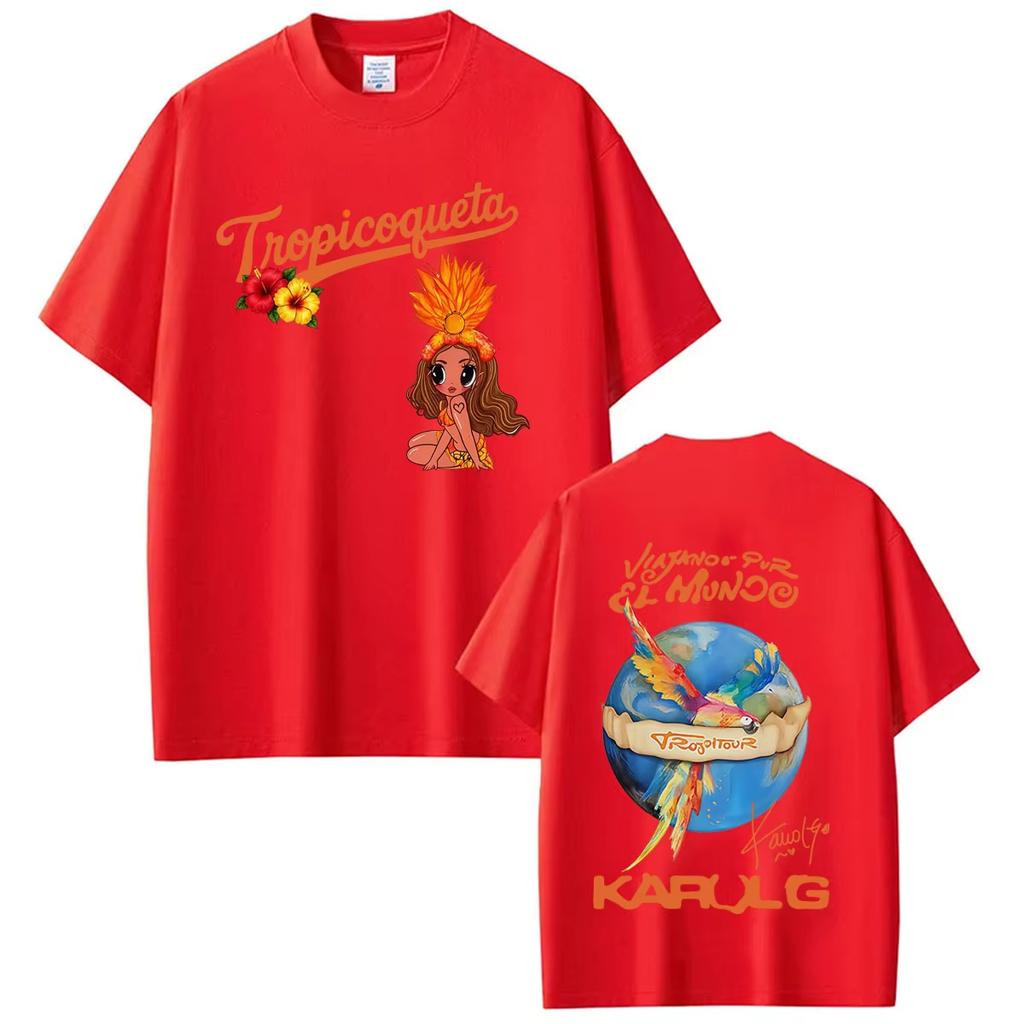 Karol G Tropicoqueta Tour Album 2026 Print T Shirts Men Women Clothing Fashion Aesthetic T Shirt Casual Cotton Tees Streetwear