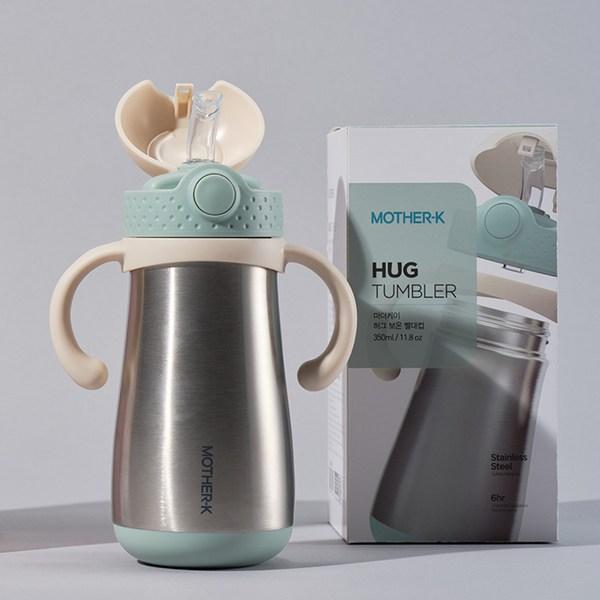 Изолированная соломенная чашка Mother K Hug, 350 мл, мятная, 1 шт.