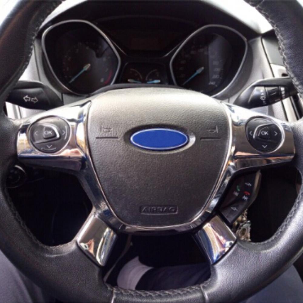 1 шт. для Ford Focus 3 Mk3 (2012-2014 гг. )/Для Kuga 2013-2015 аксессуары для стайлинга автомобилей, накладка на руль, наклейка, украшение