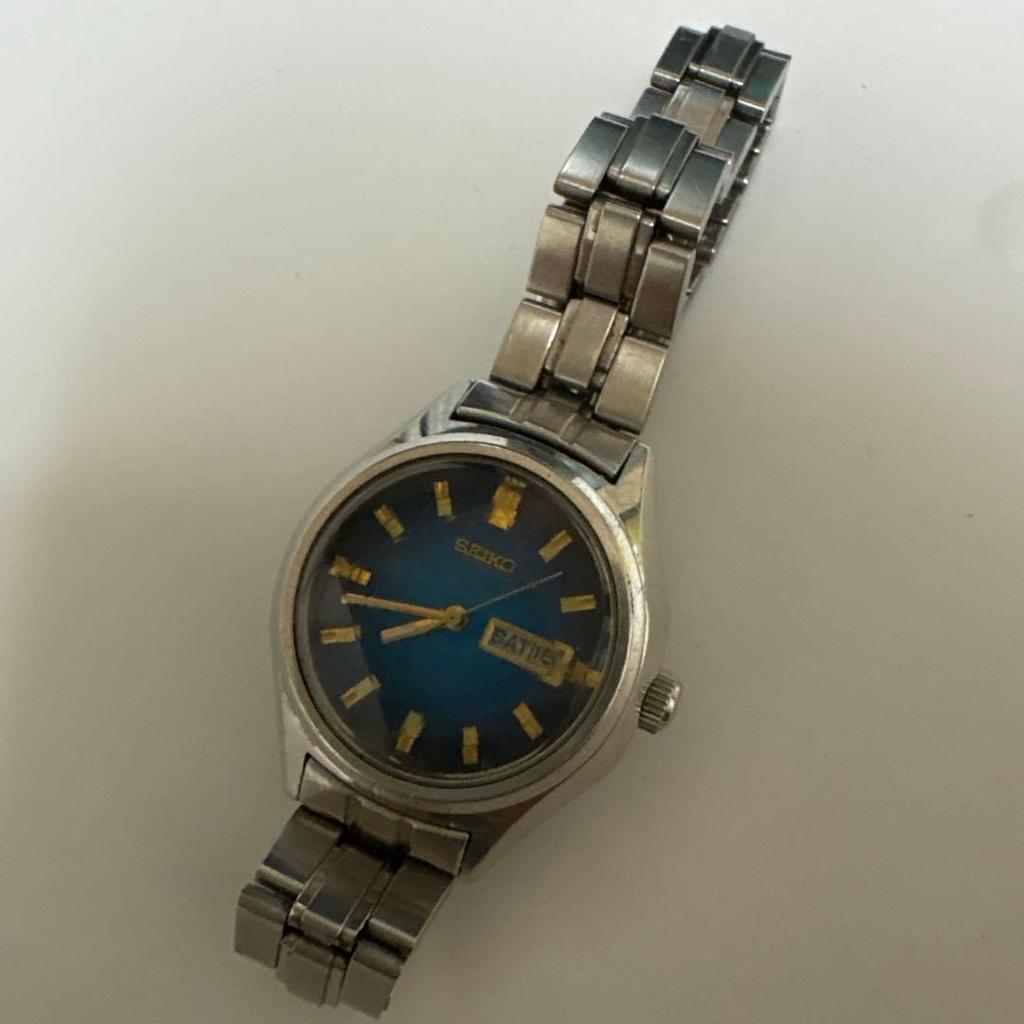 Б/у Рабочие Автоматические часы SEIKO Синий циферблат 2206-0370 Seiko