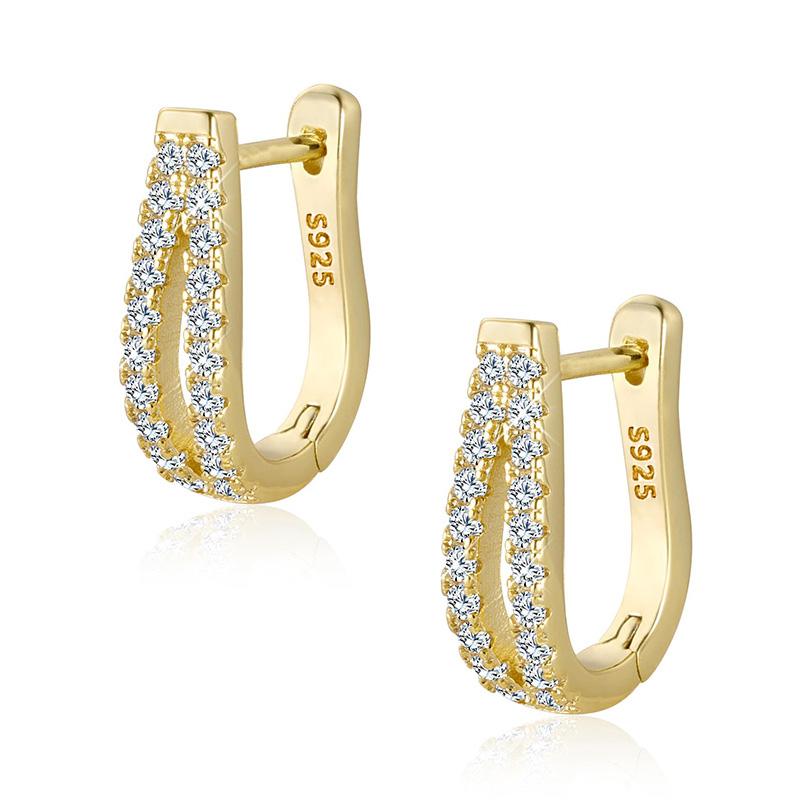 Серьги из серебра 925 пробы для женщин Гипоаллергенные Легкие Кольца Фианиты Huggie Украшения Подарки Изящные для Повседневного Ношения