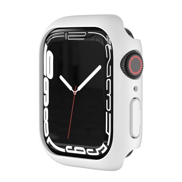 Стеклянный чехол для корпуса Apple Watch 45 мм, 41 мм, 44 мм, 40 мм, 42 мм, 38 мм, аксессуары для iWatch, защитная пленка для экрана, аксессуары для Apple Watch серии 3, 4, 5, 6 SE 7