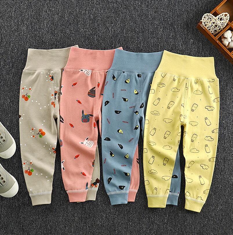 High Waist Girls Boys Cotton Trousers Spring Autumn Children's Trousers Stretch Pants Wear Trousers