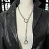 Slip Chain For Women Human Slipchain Choker Collar Heart Chain Necklace Heavy Cuban Long Chain