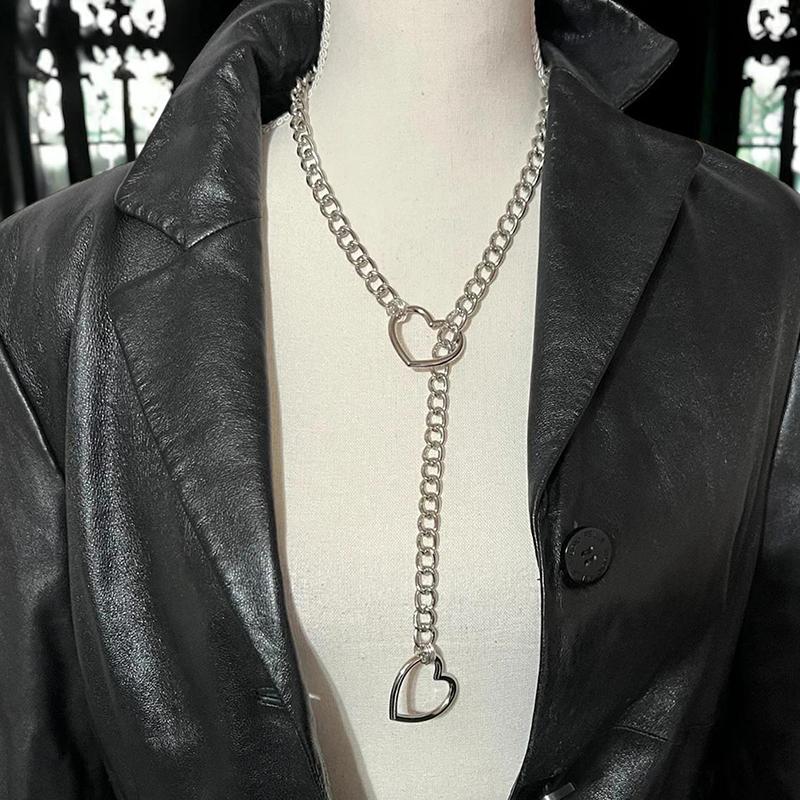 Slip Chain For Women Human Slipchain Choker Collar Heart Chain Necklace Heavy Cuban Long Chain