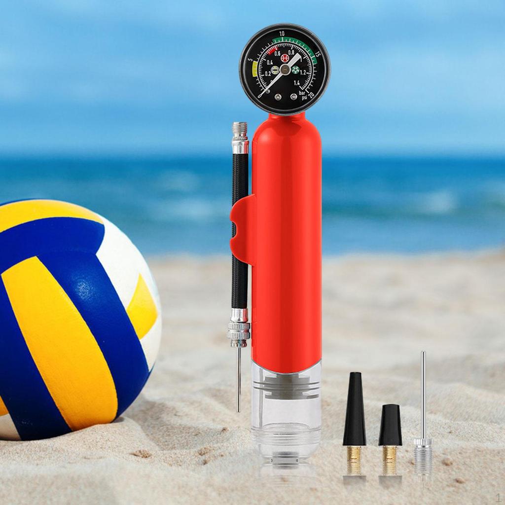 Насос для мяча с манометром Баскетбольный, Защищенный от дождя, Мяч для йоги, Спортивные аксессуары, Ручной