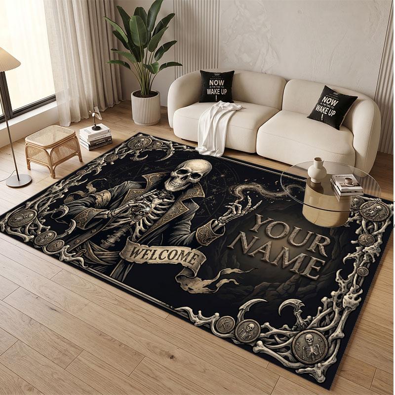 Other Similar Designs Theme Soft Crystal Velvet Rug Custom Name & Text Print Non Slip Floor Rug for Bedroom Living Room