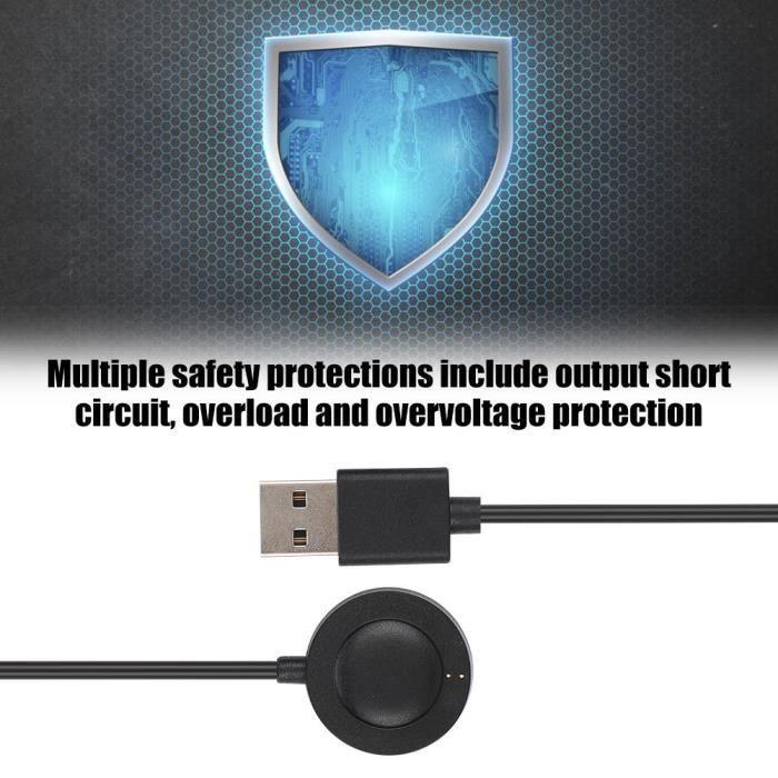 USB Charging Cable for Fossil Watch - QIILU - Black - High Efficiency