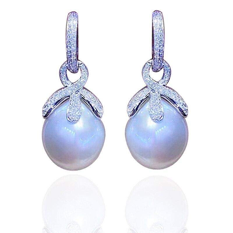 MeiBaPJ натуральный пресноводный жемчуг модные классические серьги-капли с цветком из настоящего стерлингового серебра 925 пробы изысканные очаровательные ювелирные изделия для женщин