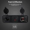 Разъем 12 В Разветвитель USB Зарядное устройство Гнездо прикуривателя со светодиодным вольтметром Разветвитель Панель Кнопка ВКЛ-ВЫКЛ с тумблером PD USB C QC3.0 Автомобиль