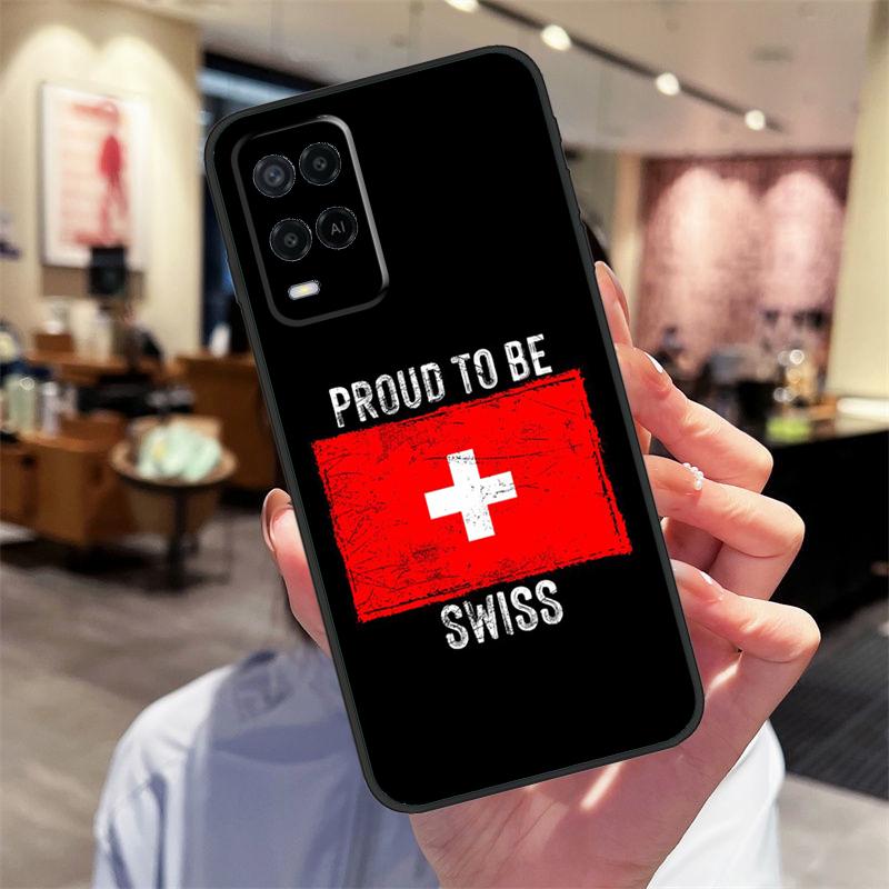 Switzerland Swiss Flag Case For Oppo A94 A74 A54 A18 A38 A58 A78 A98 A40 A60 A80 A16 A76 A96 A15 A17 A77 A57S Cover